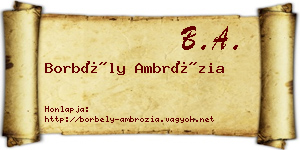 Borbély Ambrózia névjegykártya